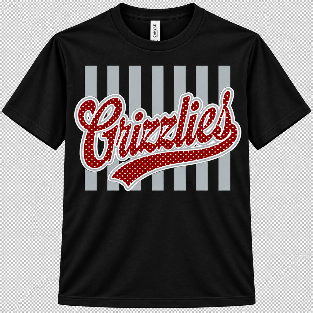 Grizzly Varsity striped T